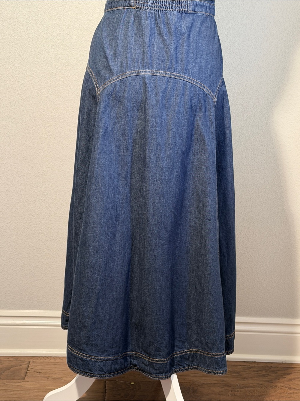 Sonoma Blue Denim Dress Size 10 Button Front Cotton Pockets - Picture 8 of 12